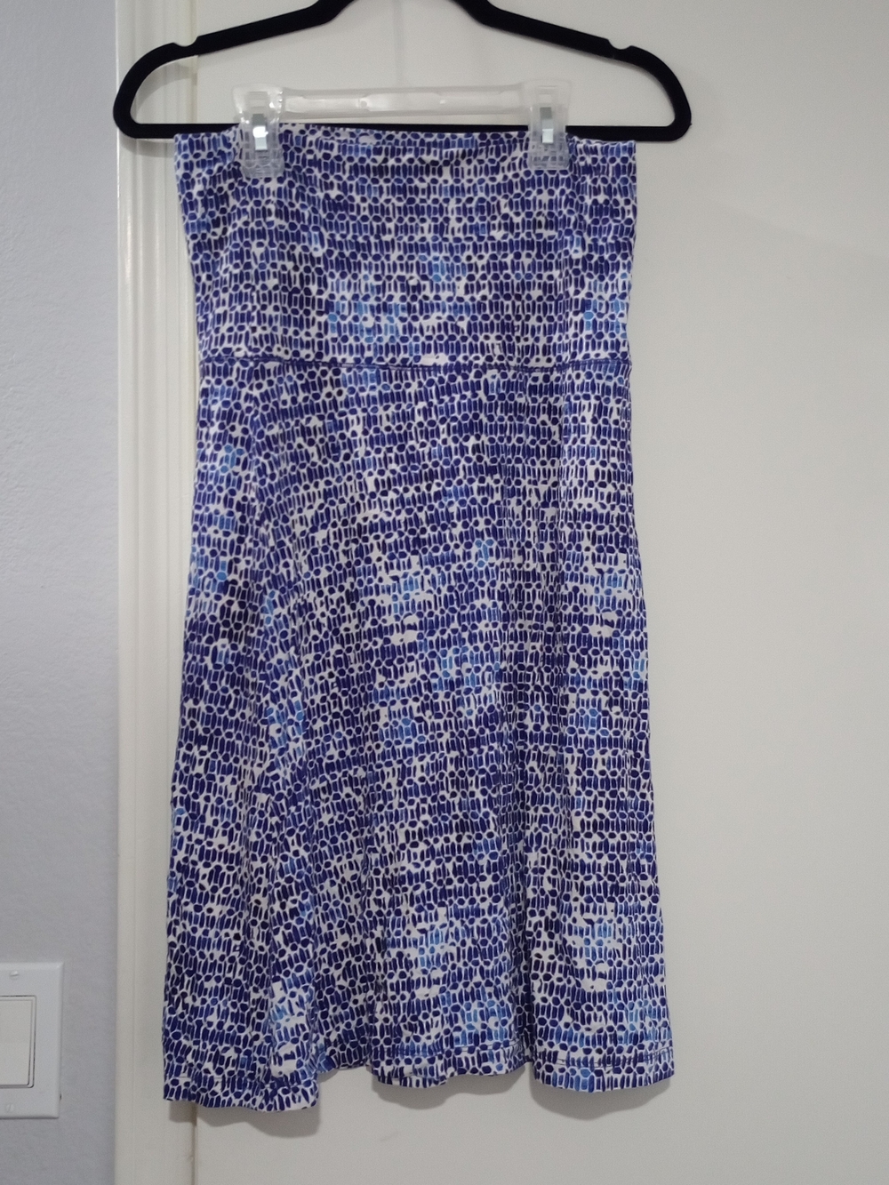 Cynthia Rowley Blue & White Printed Skirt Size S